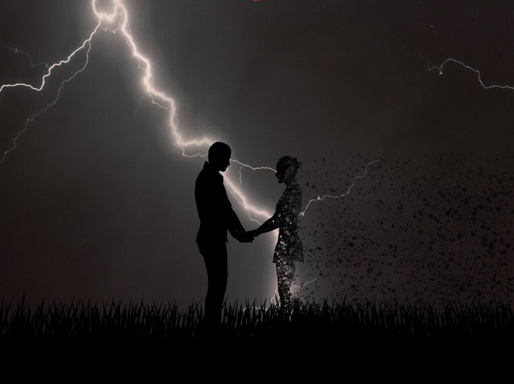 Koppel-Man-Bliksemschicht-houdt-Vrouw-in-Stofstorm-Vast-in-Toxische-Relatie